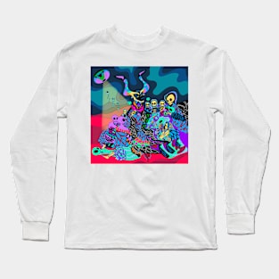 the business of the devil with witches ecopop goya remix with horror aliens tpween2022 Long Sleeve T-Shirt